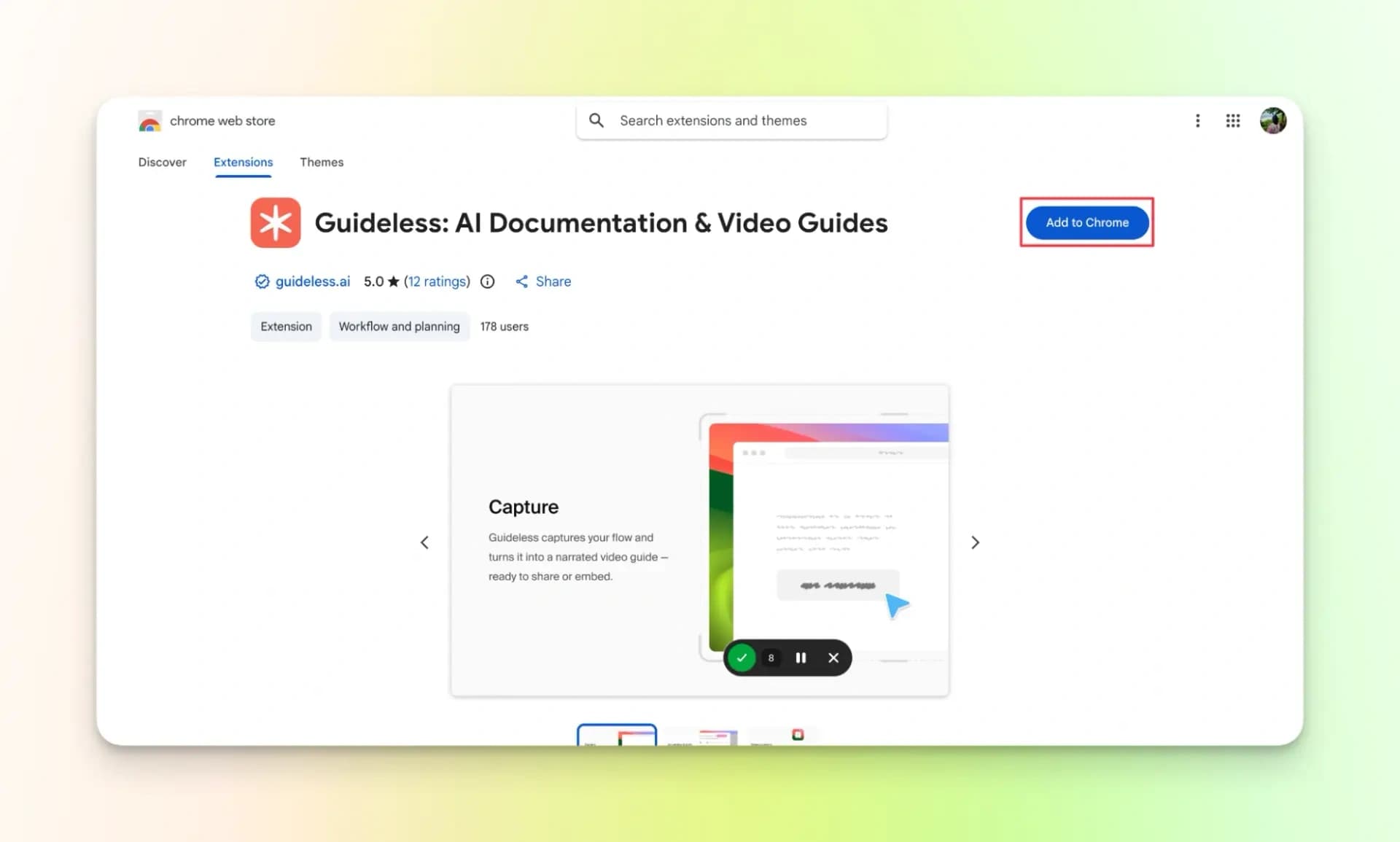 Guideless Chrome Extension