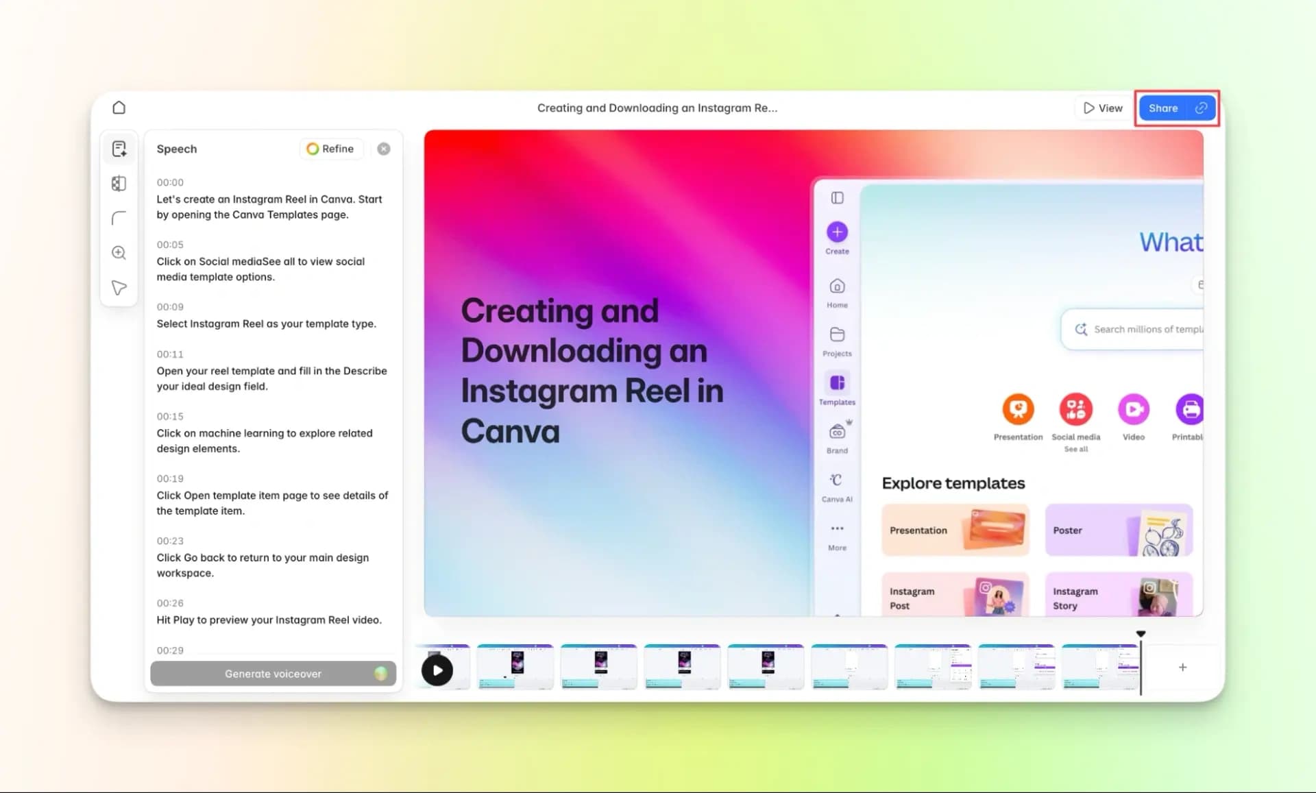 Guideless share video