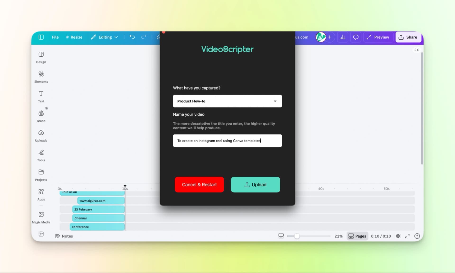 Tutorial.ai screen recording