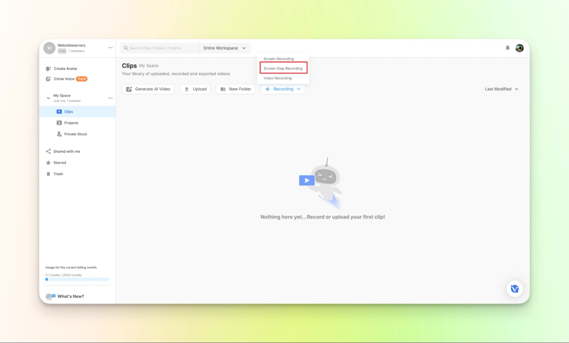 Visla start screen recording