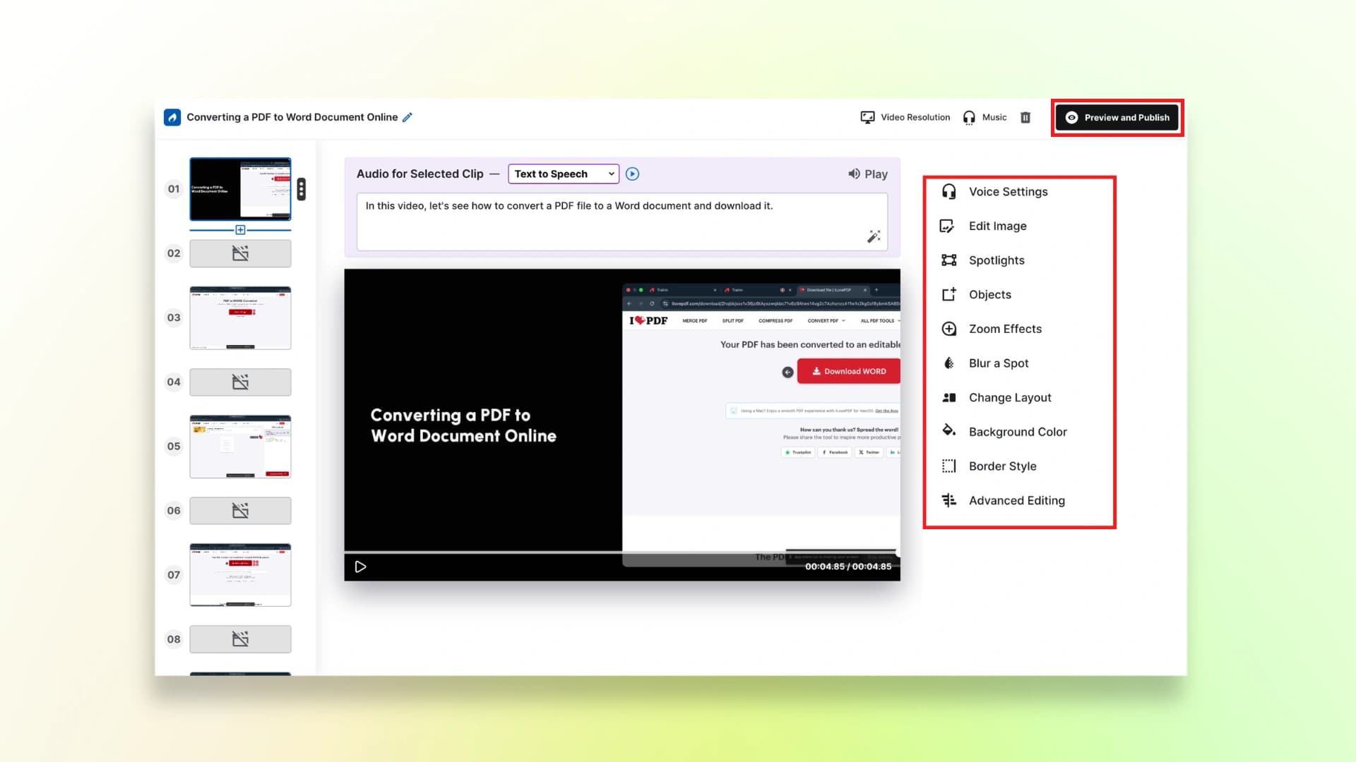 trainn preview and publish