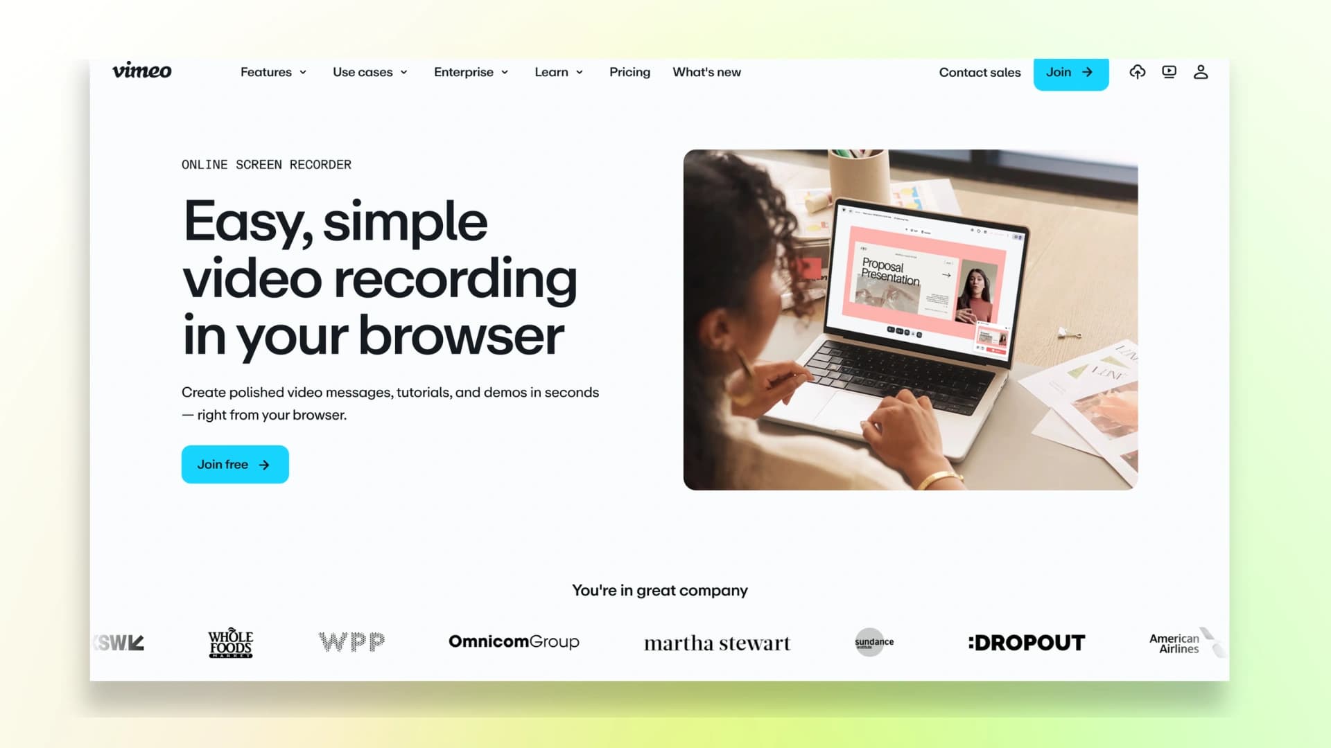 Vimeo Record Chrome extension screen recording tool