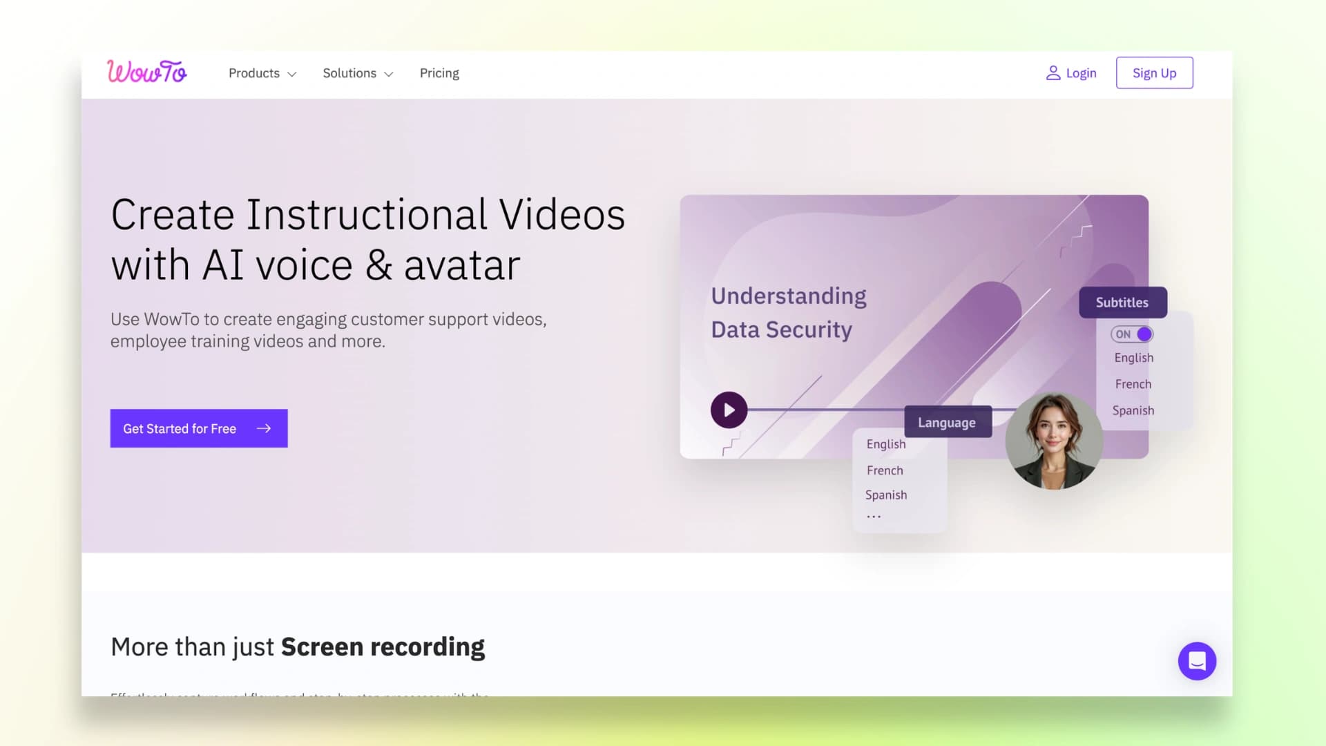 WowTo Chrome extension screen recording tool for training videos