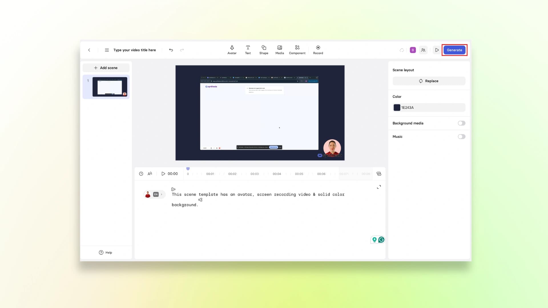 Synthesia Generate Video