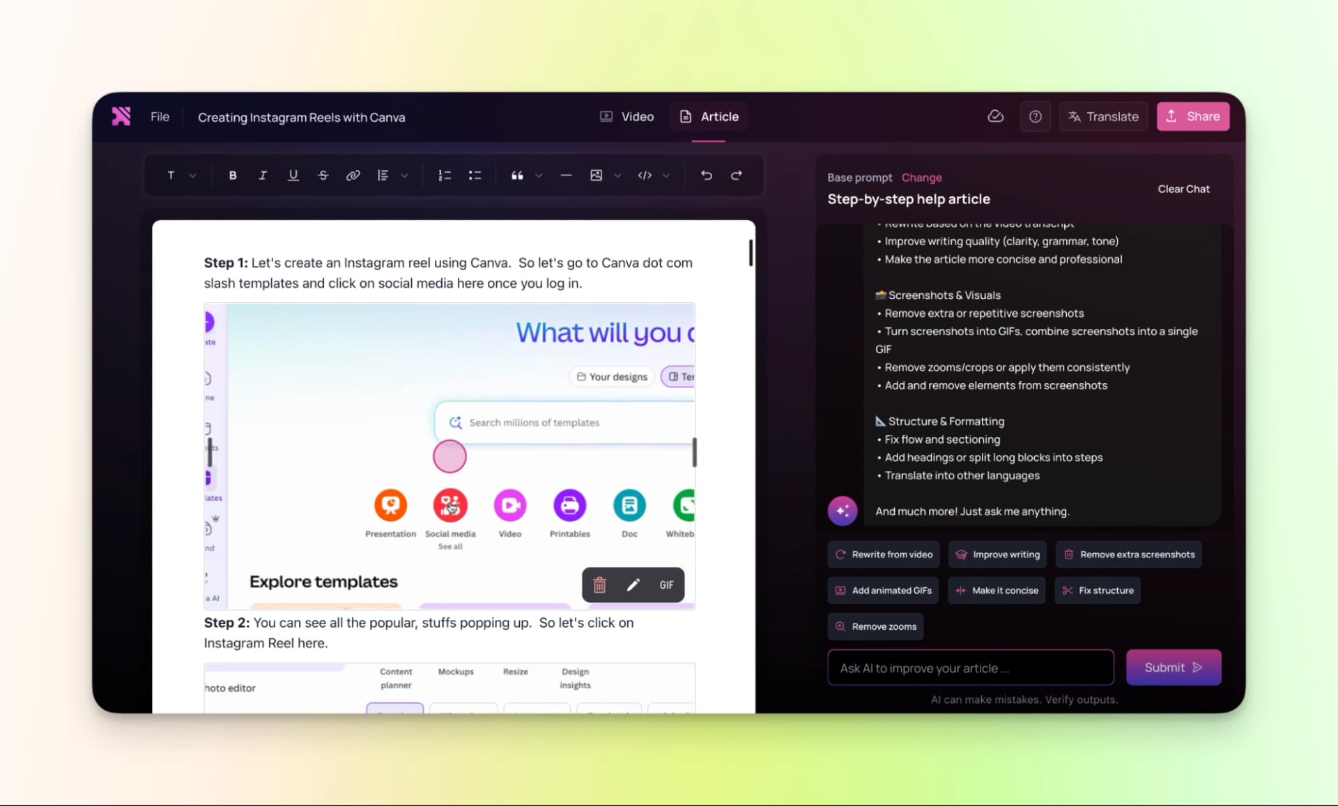 Clueso generate article