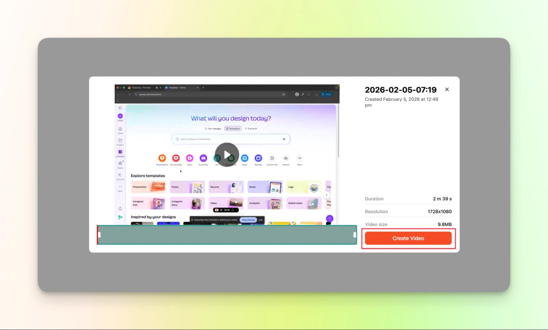 PuppyDog Create video