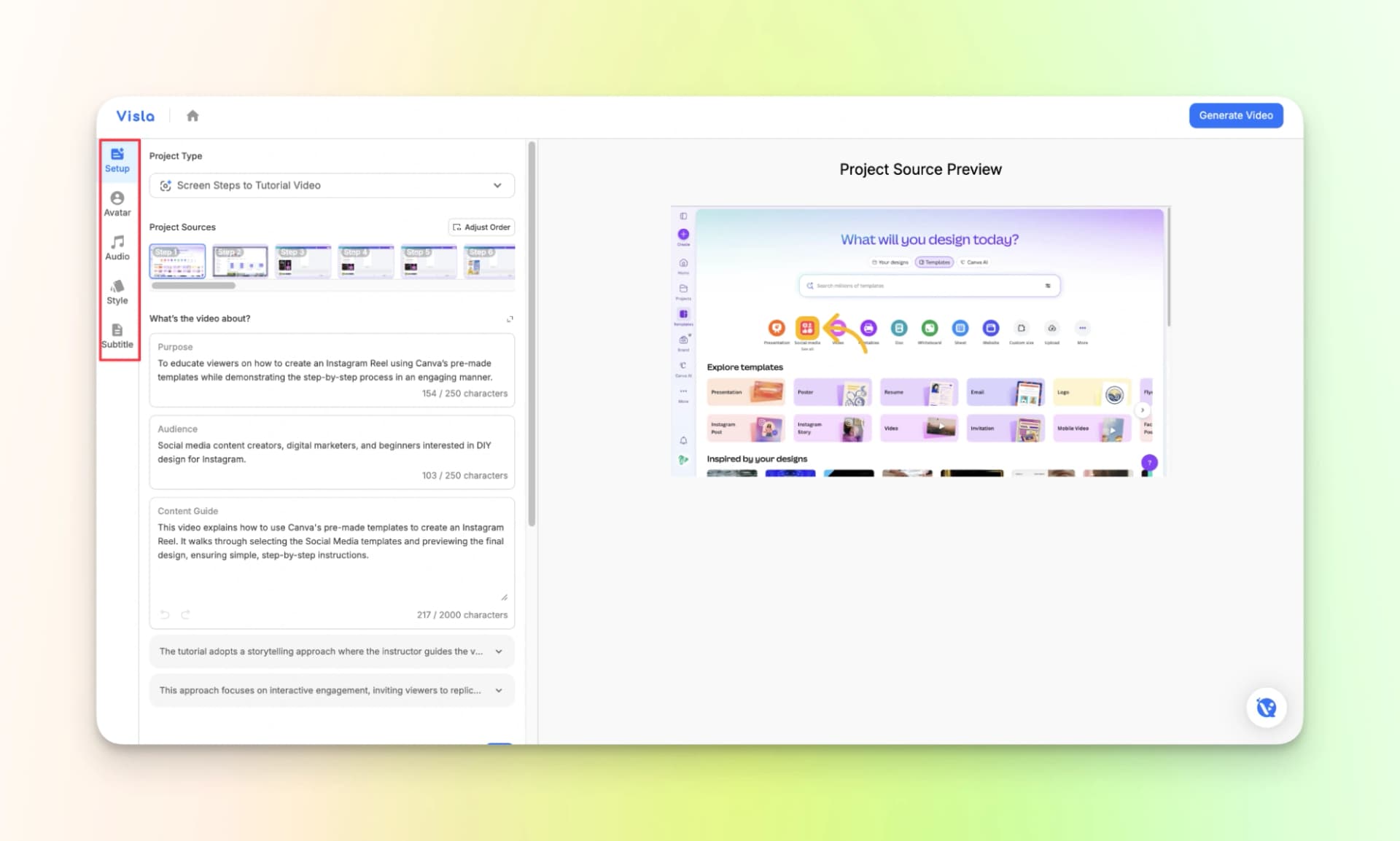 Visla Information about your project