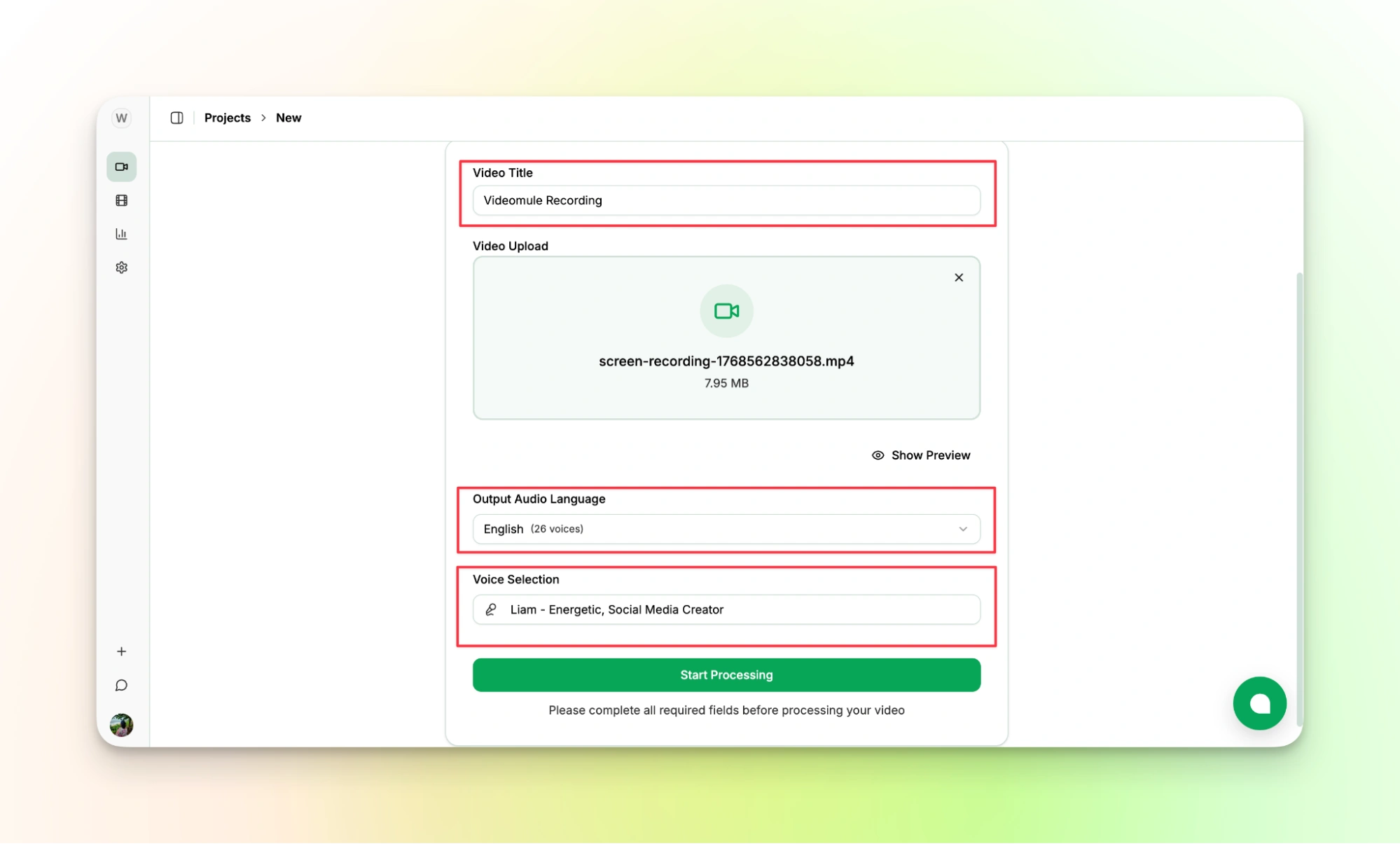 Choose Language & Voice