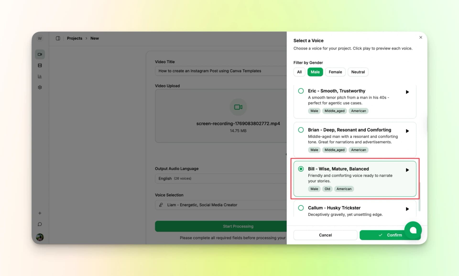 Videomule Select Voice