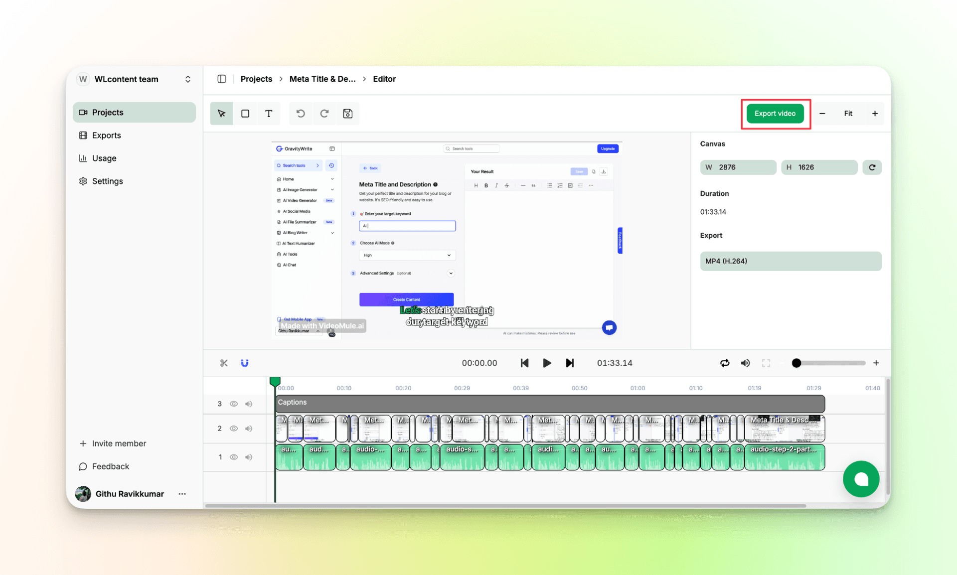 Export the AI-Generated Tutorial Video