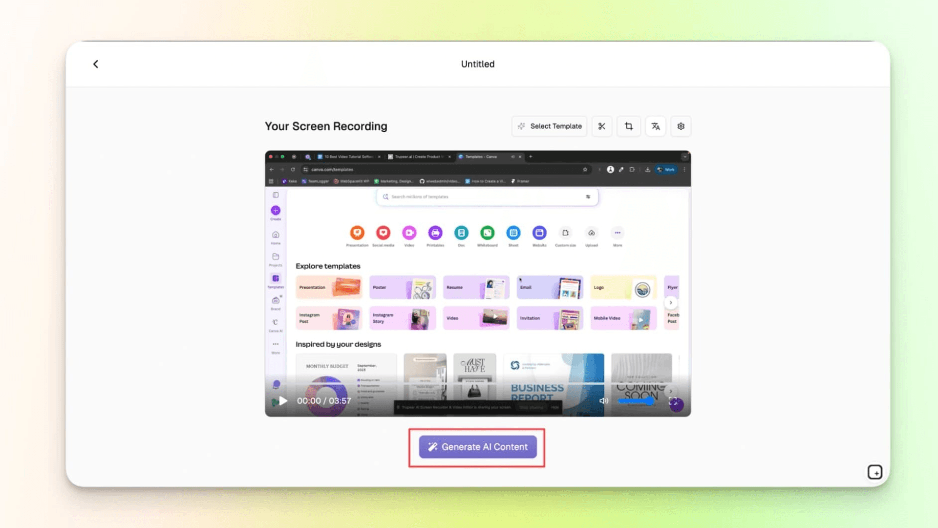 Trupeer step 3 — generate AI content