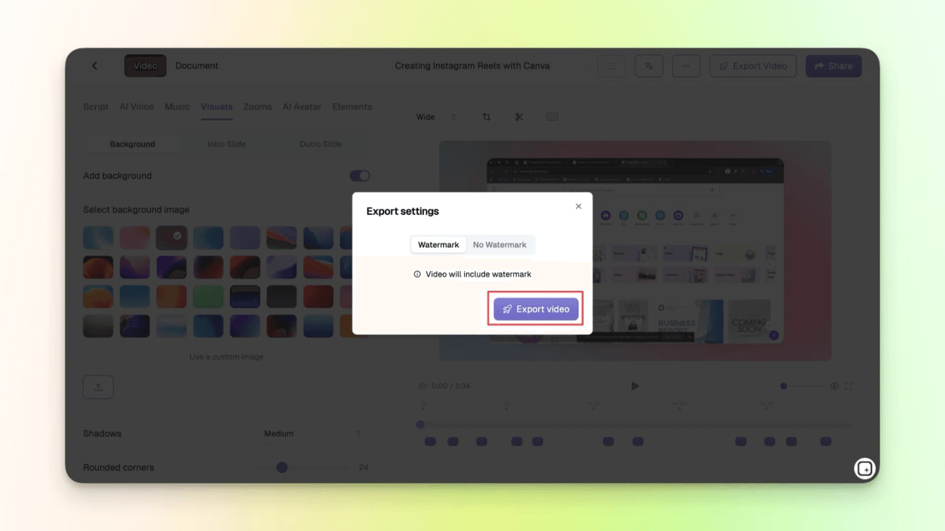 Trupeer step 5 — export your video and document
